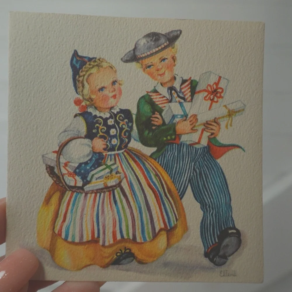 Vintage Christmas Greeting Cards Set of 21 Red Farm Studios Mini 3 inch Card
